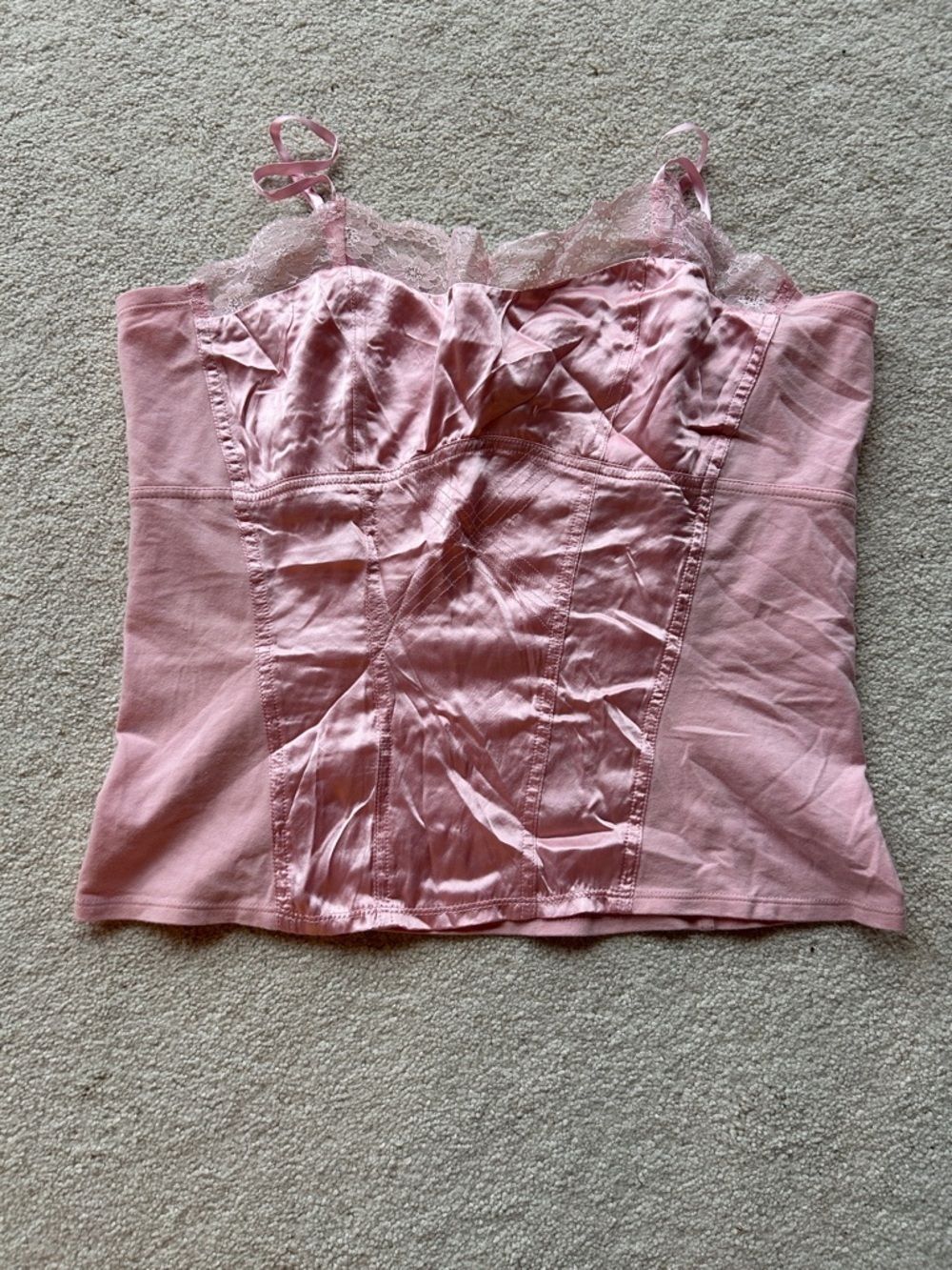 All silk front panel, pink camisole, Anne Klein, large